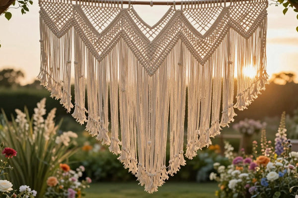 rideau macramé mariage extérieur plein air cérémonie