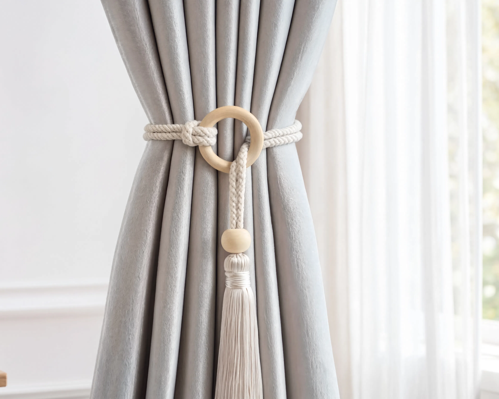 Embrasse rideau macramé : l'accessoire qui finalise votre déco de fenêtre