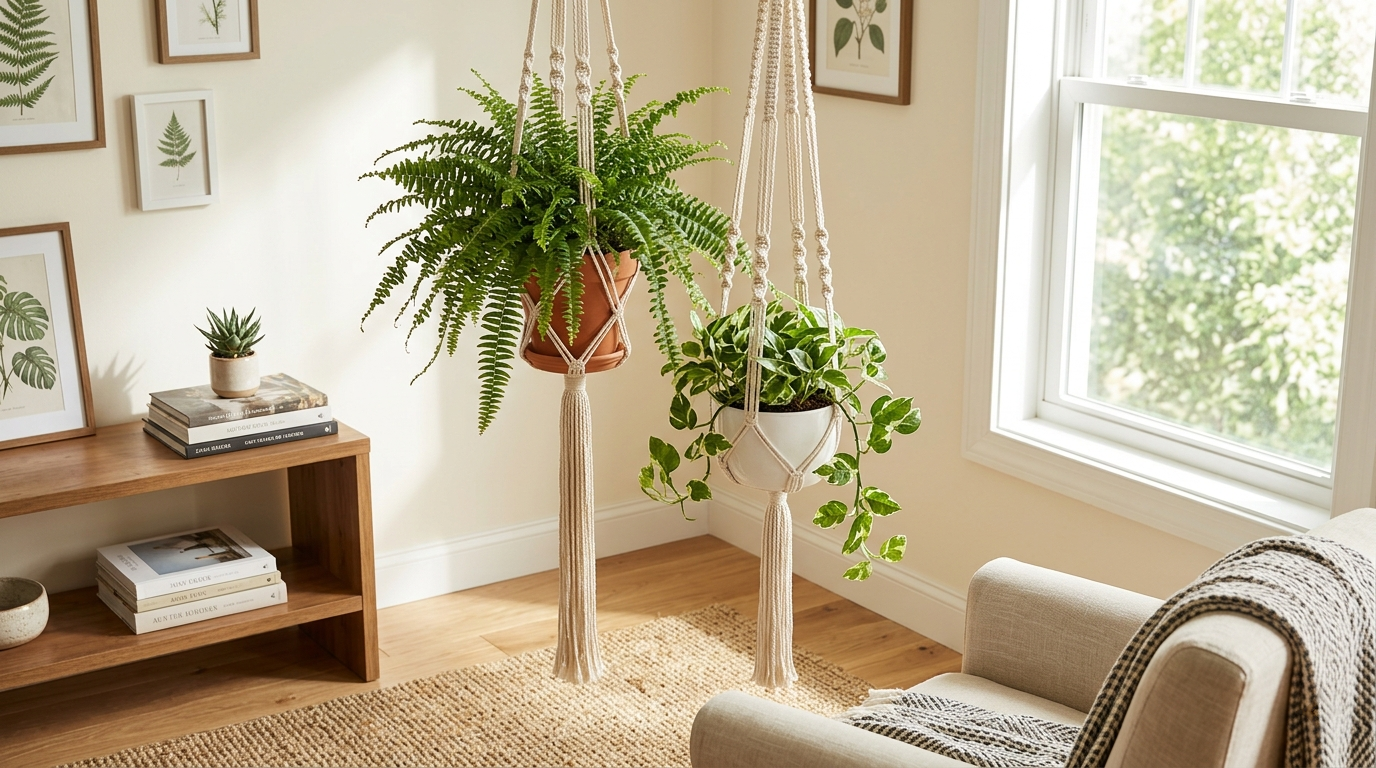 Suspension plante macramé : quelle suspension pour quel pot et quelle pièce ?