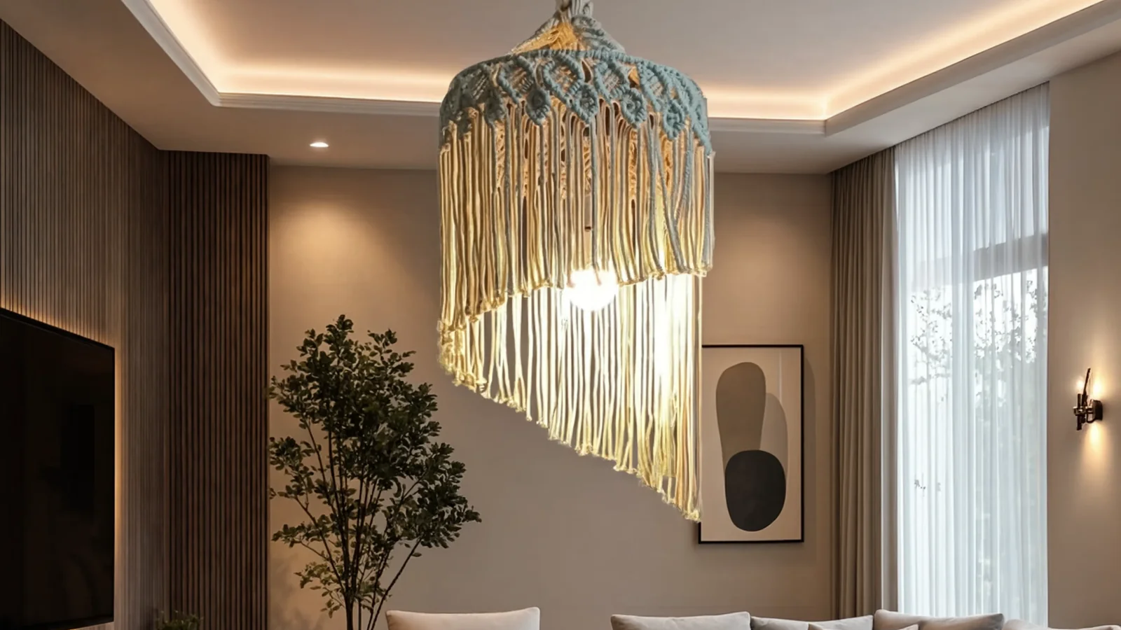 Abat-jour macramé : guide complet pour transformer l'ambiance lumineuse de votre salon