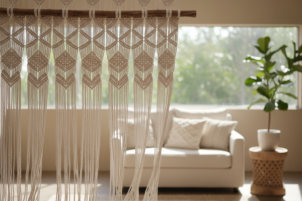 Rideau macramé
