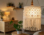 Lustre macramé en salon