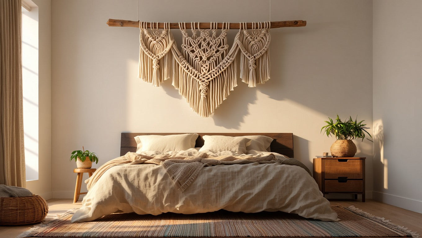 macramé mural chambre