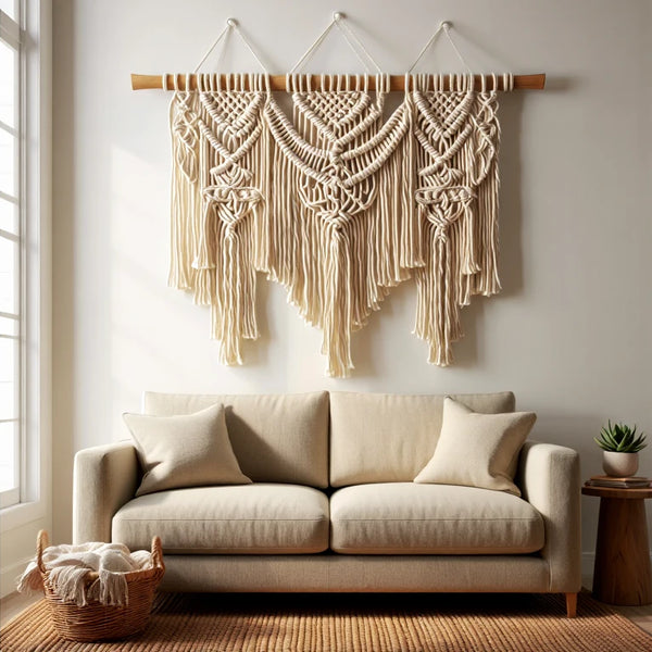 macramé mural géant