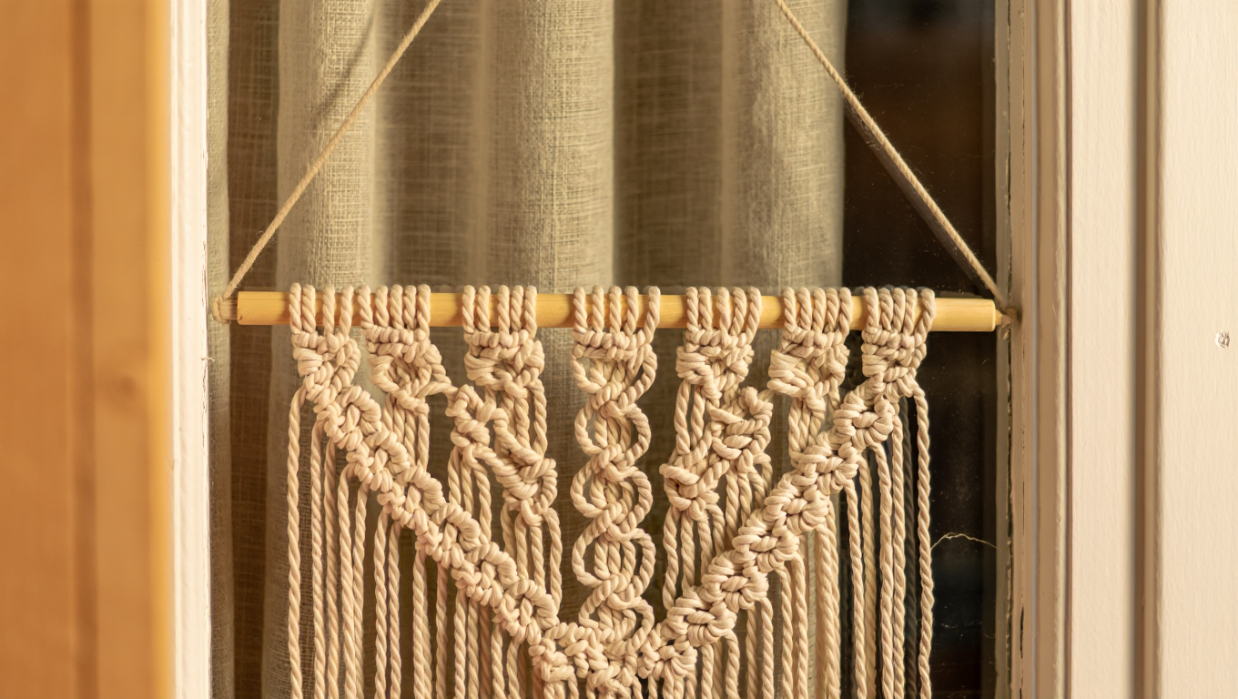 Petit rideau macramé : les formats compacts pour petites fenêtres et vasistas