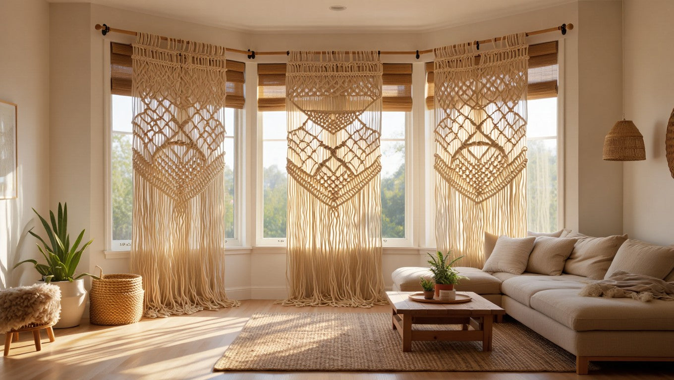 Rideau macramé baie vitrée : quelles dimensions ?