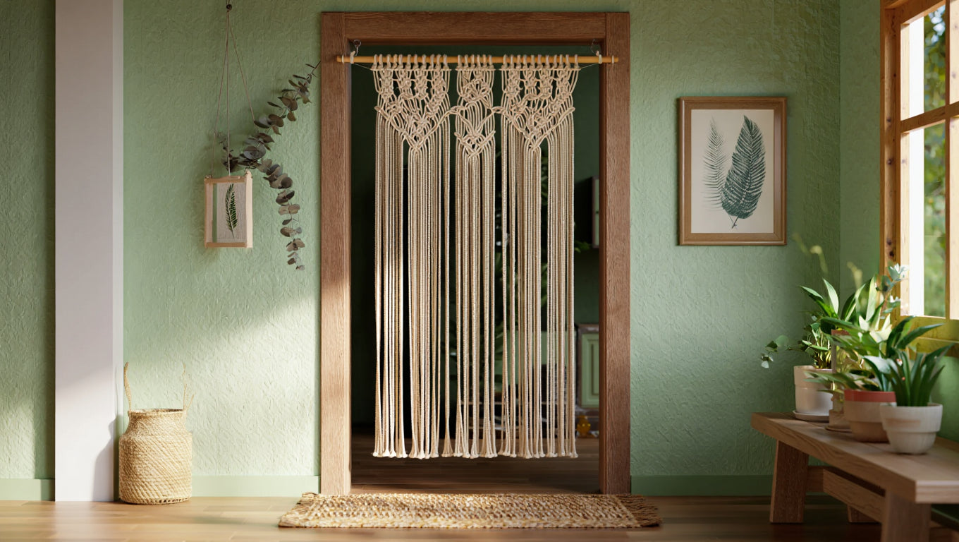 Le rideau macramé entrée : créer un sas décoratif dès le seuil de la maison