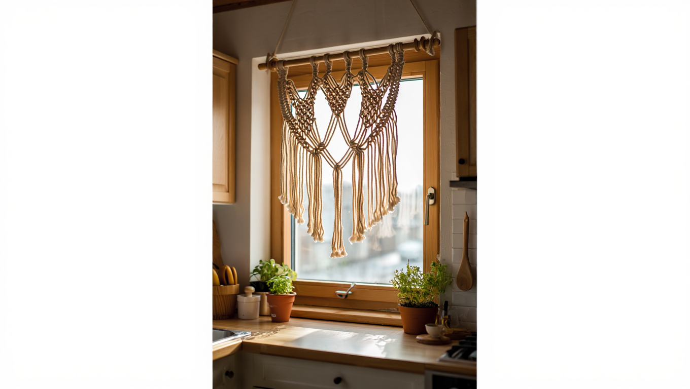 Rideaux courts macramé : quelles utilisations et quels espaces ?