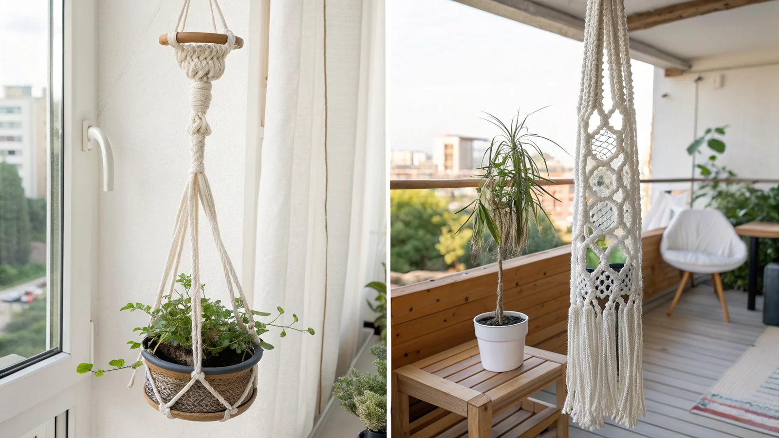 suspension macramé intérieur extérieur