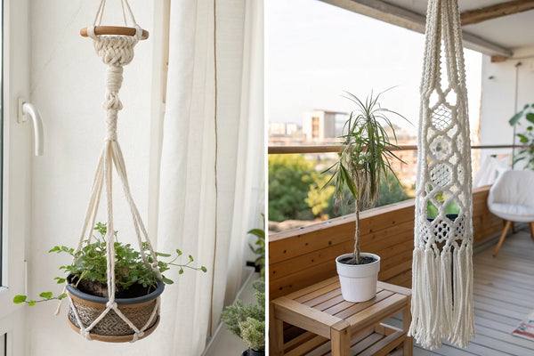 suspension macramé intérieur extérieur