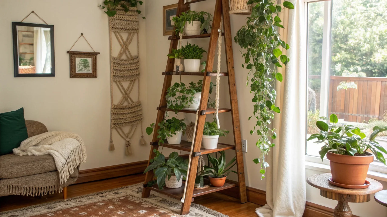 suspension macramé plantes