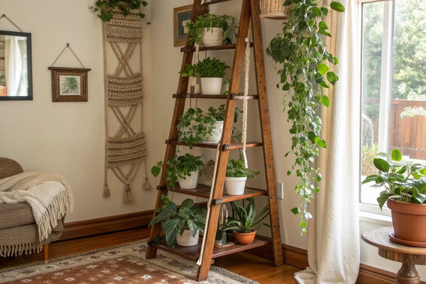 suspension macramé plantes