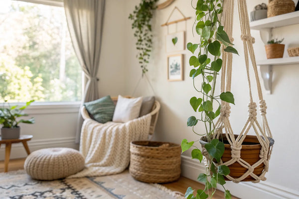 suspension plante intérieur macramé