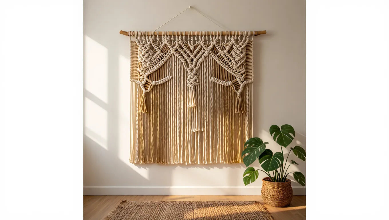 Tableau macramé mural bohème