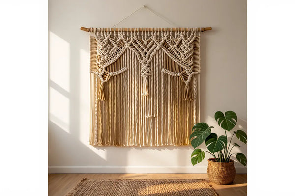 Tableau macramé mural bohème