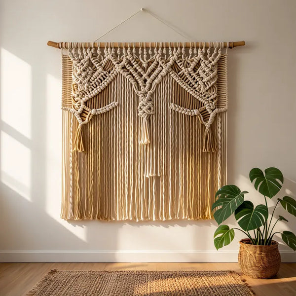Tableau macramé mural bohème