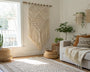 tenture macramé et tenture classique côte à côte
