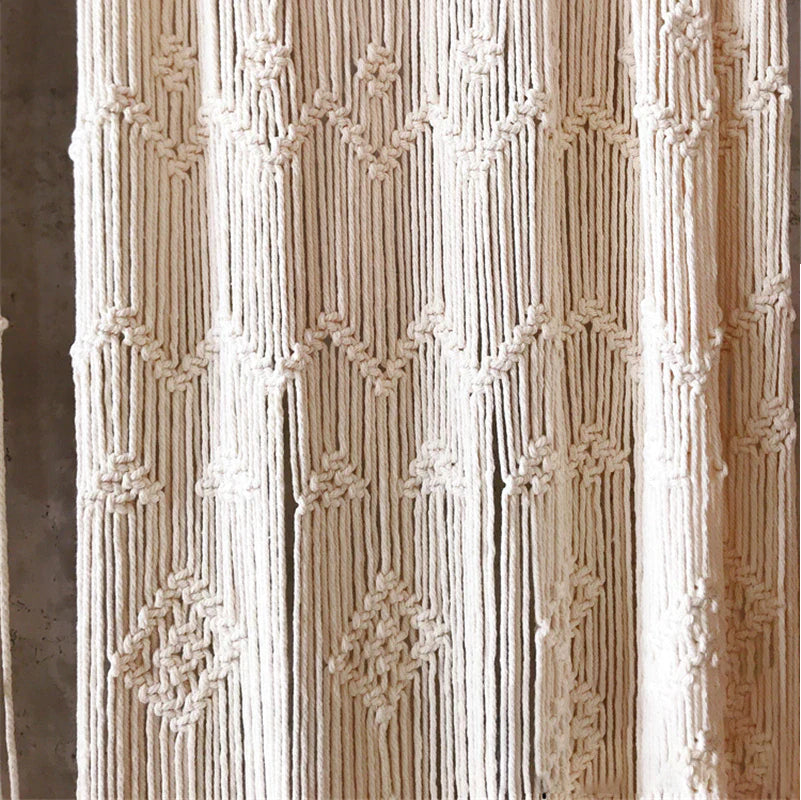 Rideau macramé de porte géométrique coton 85 × 200 cm | Orion Décorations macramé