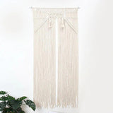 Rideau macramé grande largeur coton naturel 115 × 200 cm | Kheïma Décorations macramé