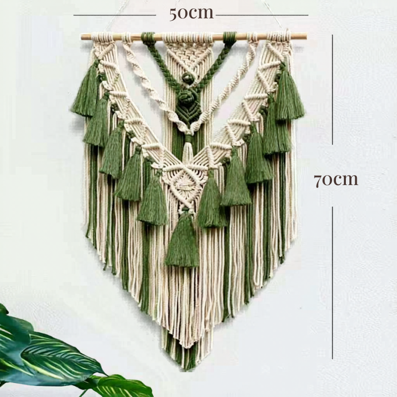 Tenture murale macramé géométrique bohème | Verana Décorations macramé