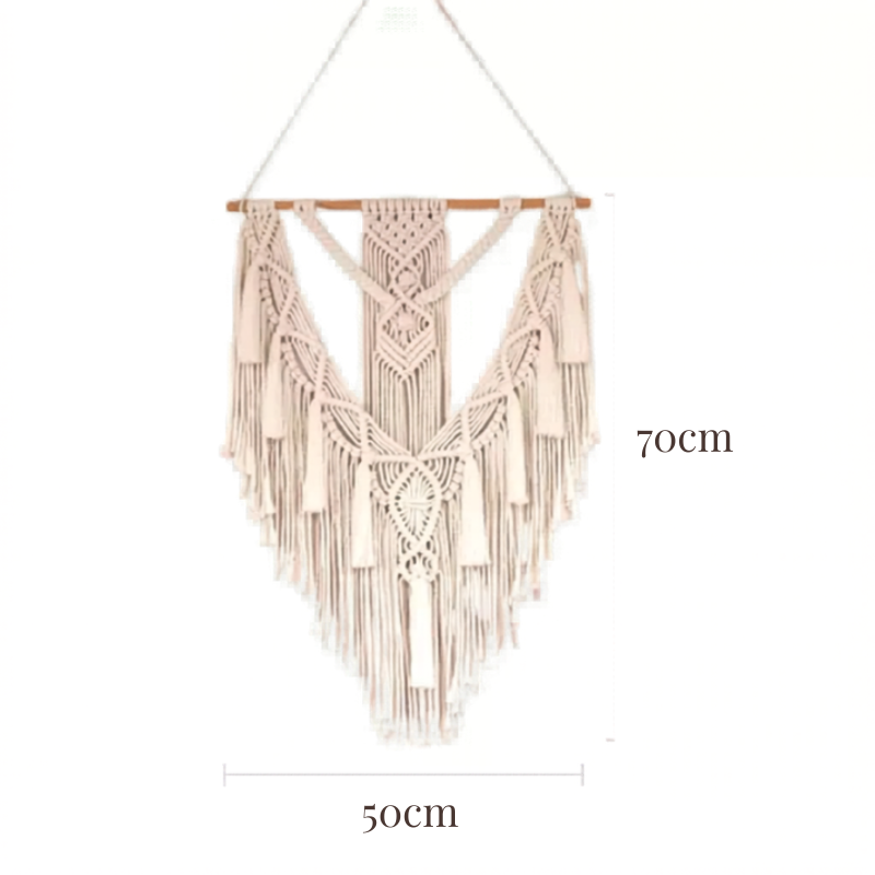 Tenture murale macramé géométrique bohème | Verana Décorations macramé