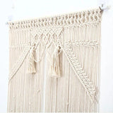 Rideau macramé grande largeur coton naturel 115 × 200 cm | Kheïma Décorations macramé