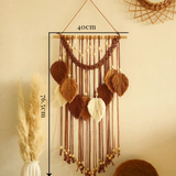 Suspension macramé murale feuilles en coton | Maya Décorations macramé