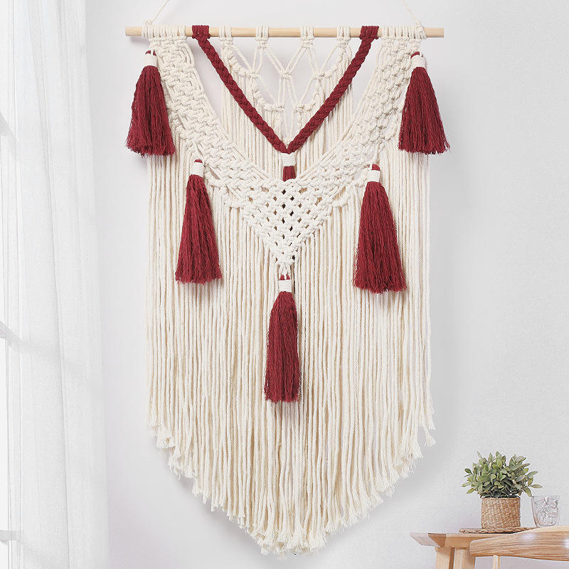 Tenture macramé bicolore fait main | Carmine Décorations macramé