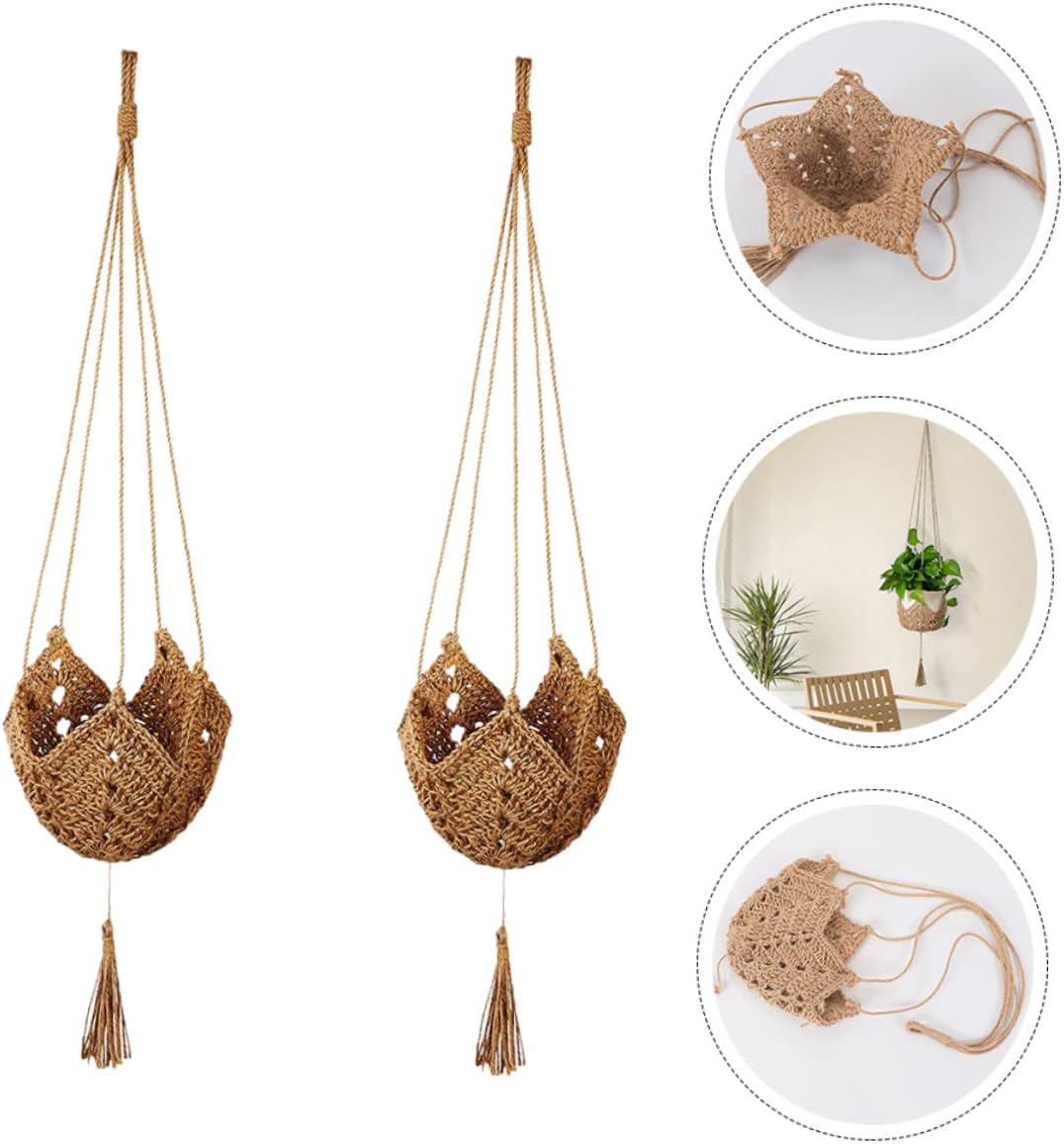 Suspension plante macramé jute naturel style bohème Décorations macramé