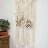 Macrame wall hanging Macrame plant hanger Triple rope hanging planter Wall planter woven tapestry Boho bedroom, nursery decor Gi Décorations macramé