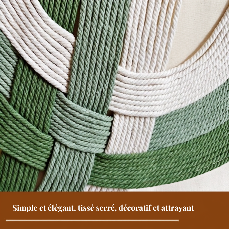 Décoration murale bohème macramé fils drapés barre courbée | Drapa Décorations macramé