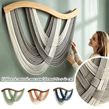 Décoration murale bohème macramé fils drapés barre courbée | Drapa Décorations macramé