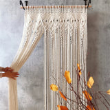 Hand-woven Macrame Cotton Door Curtain Tapestry Wall Hanging Art Tapestry Boho Decoration Bohemia Wedding Backdrop Tapestry Décorations macramé