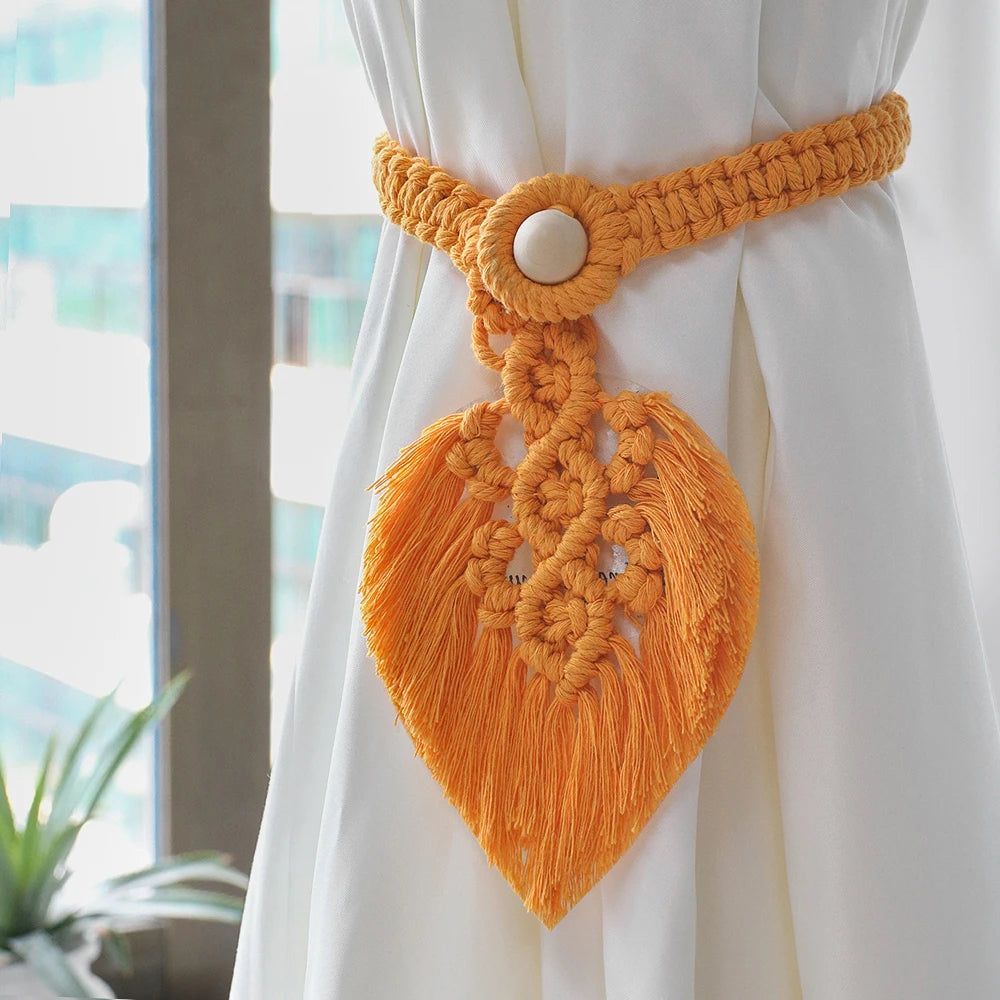 2 Pack Macrame Curtain Tiebacks Decorative Curtain With Bead Window Ties Kawaii Boho Room Decor Living Room Home Decoration Gift Décorations macramé