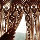 Hand-woven Macrame Cotton Door Curtain Tapestry Wall Hanging Art Tapestry Boho Decoration Bohemia Wedding Backdrop Tapestry Décorations macramé