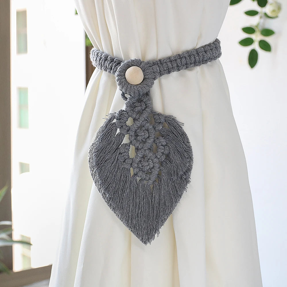 2 Pack Macrame Curtain Tiebacks Decorative Curtain With Bead Window Ties Kawaii Boho Room Decor Living Room Home Decoration Gift Décorations macramé