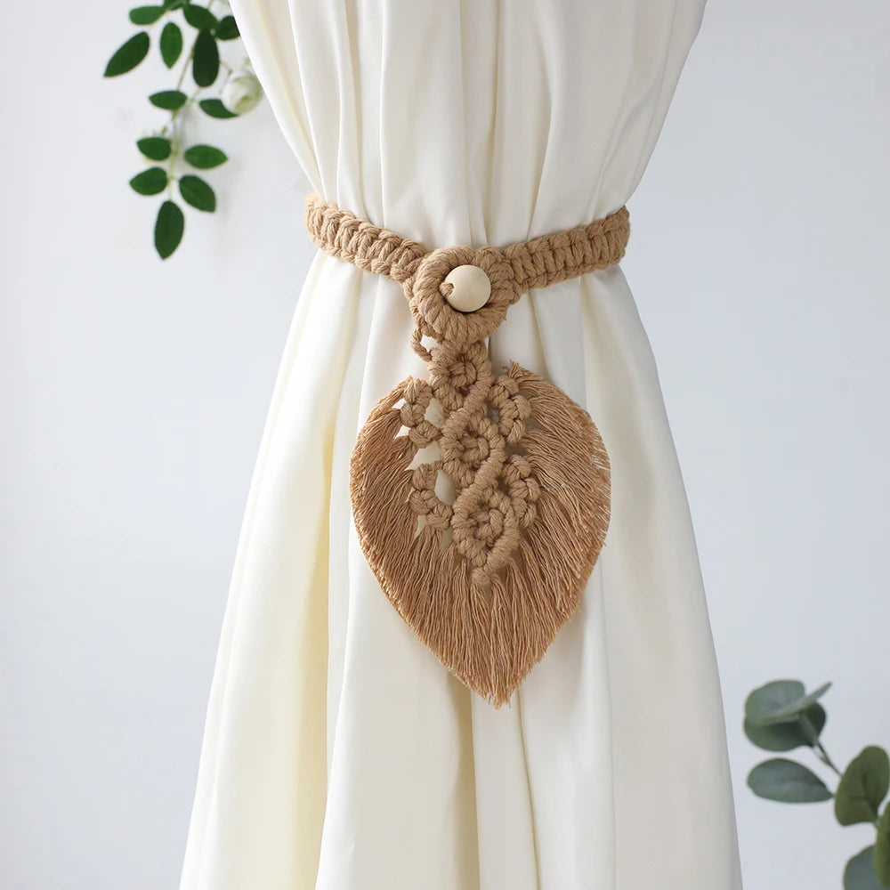 2 Pack Macrame Curtain Tiebacks Decorative Curtain With Bead Window Ties Kawaii Boho Room Decor Living Room Home Decoration Gift Décorations macramé