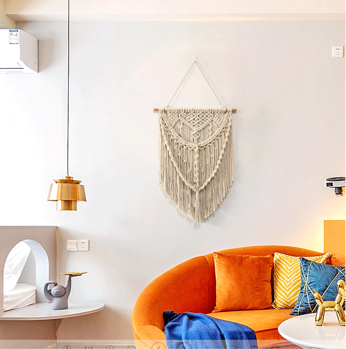 Tenture macramé écru naturel | Kora Décorations macramé