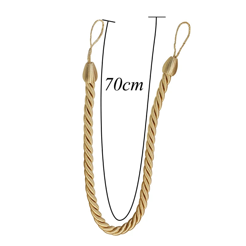 1Pc Handmade Weave Curtain Tieback Gold Curtain Holder Clip Buckle Rope Home Decorative Room Accessories Curtain Tie Backs Décorations macramé