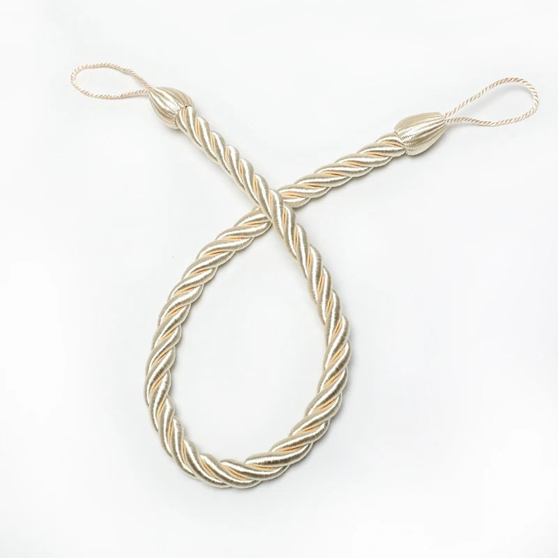 1Pc Handmade Weave Curtain Tieback Gold Curtain Holder Clip Buckle Rope Home Decorative Room Accessories Curtain Tie Backs Décorations macramé