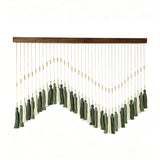 Décoration murale bohème macramé vert sauge perles bois | Savia Décorations macramé