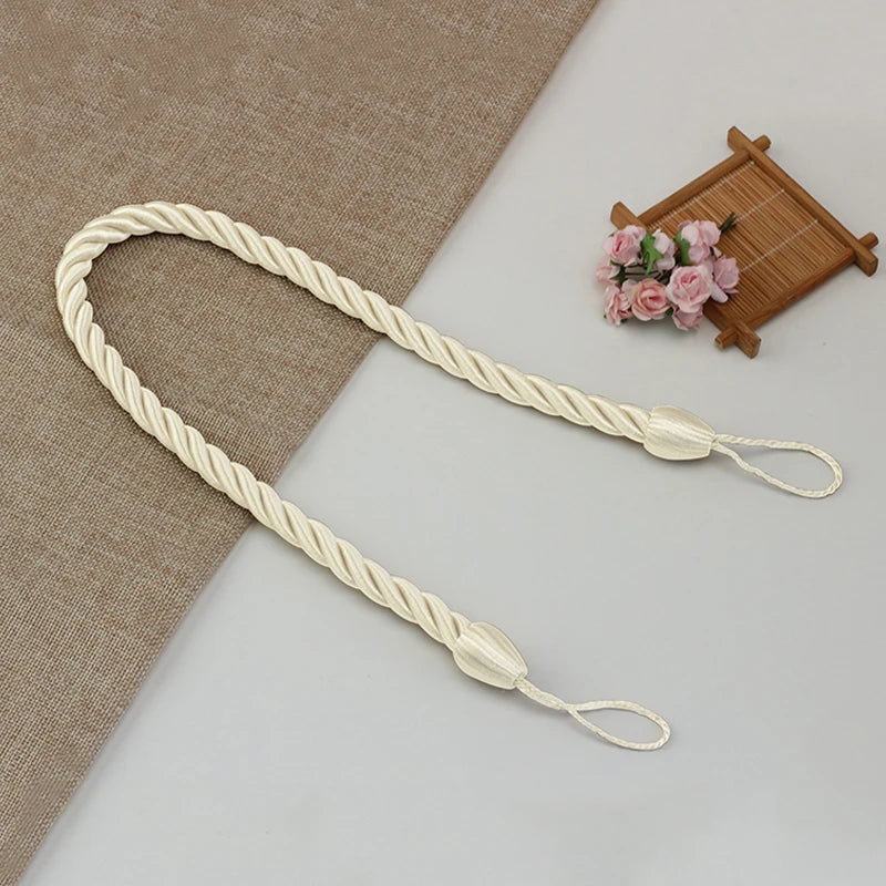 1Pc Handmade Weave Curtain Tieback Gold Curtain Holder Clip Buckle Rope Home Decorative Room Accessories Curtain Tie Backs Décorations macramé