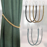 1Pc Handmade Weave Curtain Tieback Gold Curtain Holder Clip Buckle Rope Home Decorative Room Accessories Curtain Tie Backs Décorations macramé