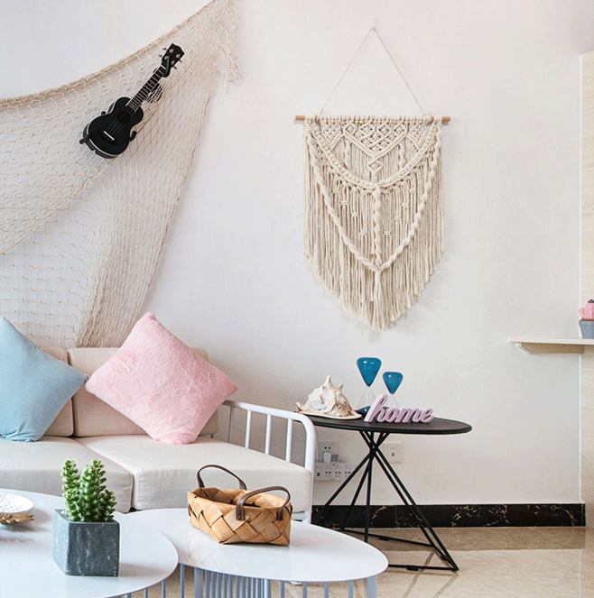 Tenture macramé écru naturel | Kora Décorations macramé