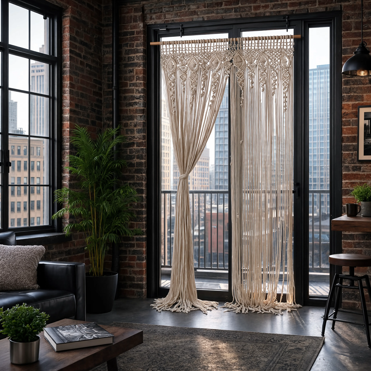 Rideau macramé fait main | Naori Décorations macramé