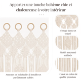 Rideau de porte macramé et séparateur de pièce bohème | Naïa Décorations macramé