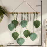 Suspension macramé murale feuilles en coton | Maya Décorations macramé