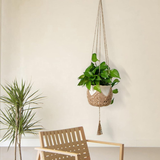 Suspension plante macramé jute naturel style bohème Décorations macramé