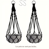 Suspension plante macramé duo — coton 50 cm Décorations macramé
