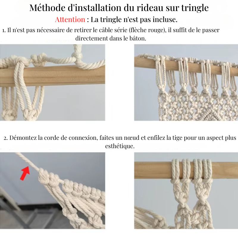 Rideau macramé fait main | Naori Décorations macramé